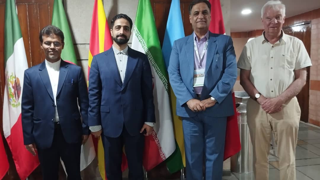 Dr. Kamahldin Haghbeen (NIGEB) with ICGEB officials, including Professor Lawrence Banks , at the 31st ICGEB Board of Governors Meeting.